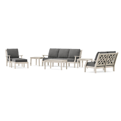 POLYWOOD Country Living Wovendale 7-Piece Deep Seating Set in Sand