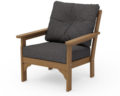 POLYWOOD Vineyard Deep Seating Chair in Natural / Ash Charcoal