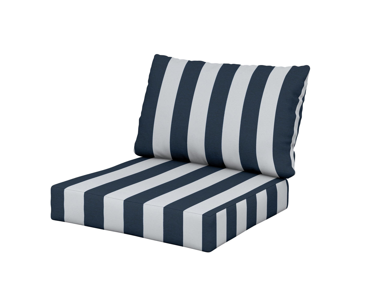 POLYWOOD Modular Cushion in Cabana Stripe Marine Indigo