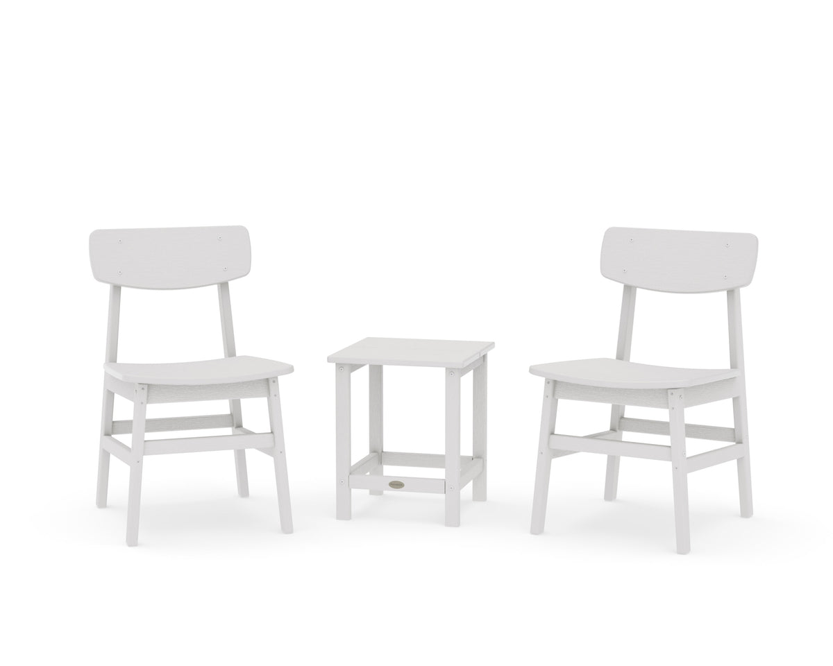 POLYWOOD Modern Studio Urban Chair 3-Piece Seating Set in Vintage White