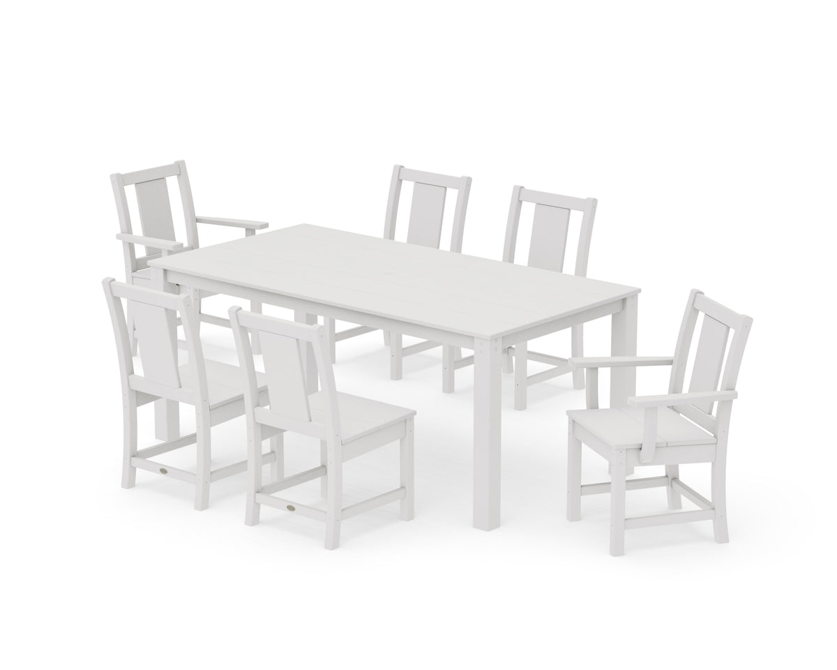 POLYWOOD Prairie 7-Piece Parsons Dining Set in Vintage White