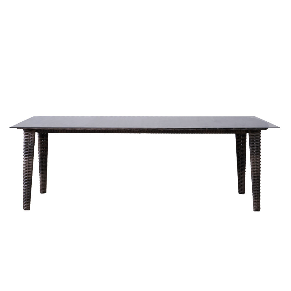 Lloyd Flanders Largo 86" Rectangular Umbrella Dining Table, lifestyle photo 1