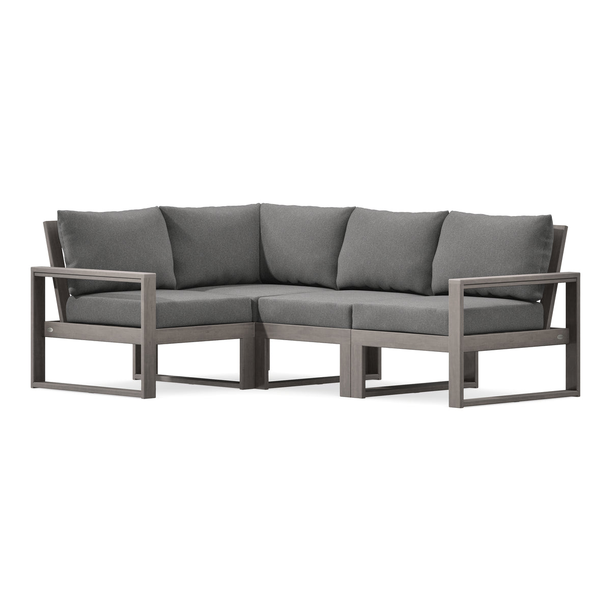 POLYWOOD EDGE 4-Piece Modular Deep Seating Set in Driftwood