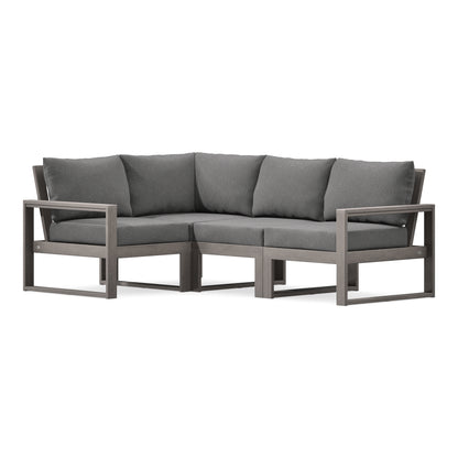 POLYWOOD EDGE 4-Piece Modular Deep Seating Set in Driftwood