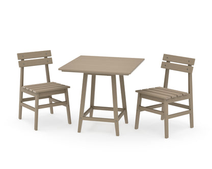 POLYWOOD Modern Studio Plaza Chair 3-Piece Bistro Dining Set in Vintage Sahara