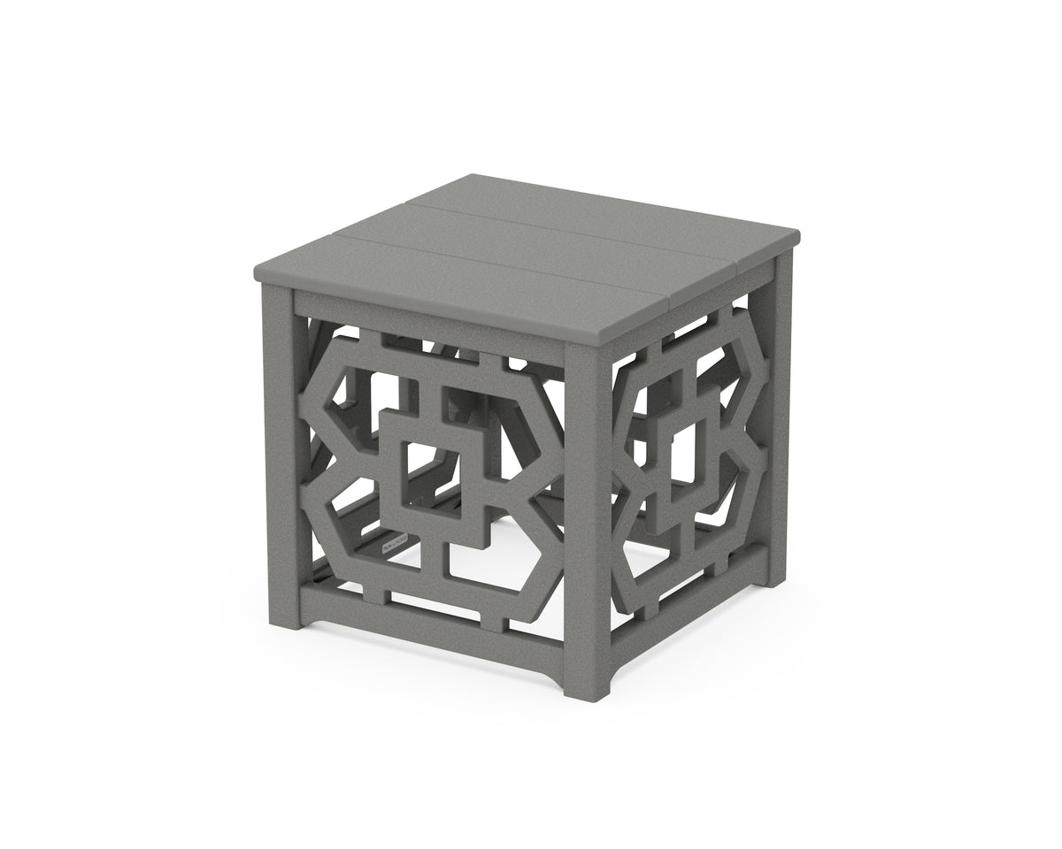 POLYWOOD Chinoiserie Accent Table in Slate Grey
