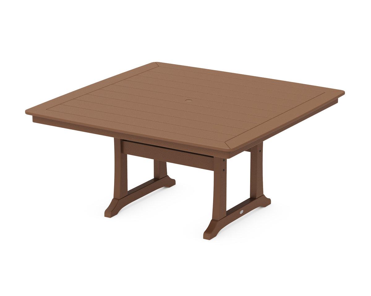 POLYWOOD Nautical Trestle 59" Dining Table in Teak
