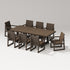 POLYWOOD PW Designer Series Elevate 9-Piece A-Frame Table Dining Set in Kona