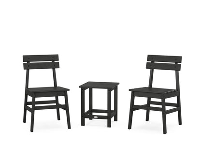 POLYWOOD Modern Studio Plaza Chair 3-Piece Seating Set in Black