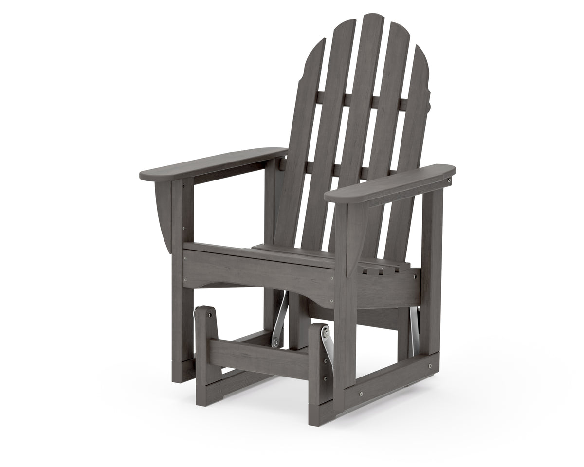 POLYWOOD Classic Adirondack Glider Chair in Driftwood