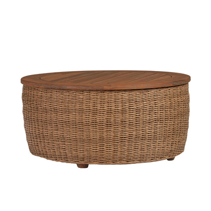 Lloyd Flanders Tobago 36" Round Cocktail Table, lifestyle photo 1
