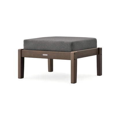 POLYWOOD Chinoiserie Deep Seating Ottoman in Kona / Ash Charcoal