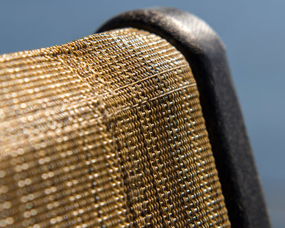 Detail of the textured woven sling fabric meeting the POLYWOOD lumber frame