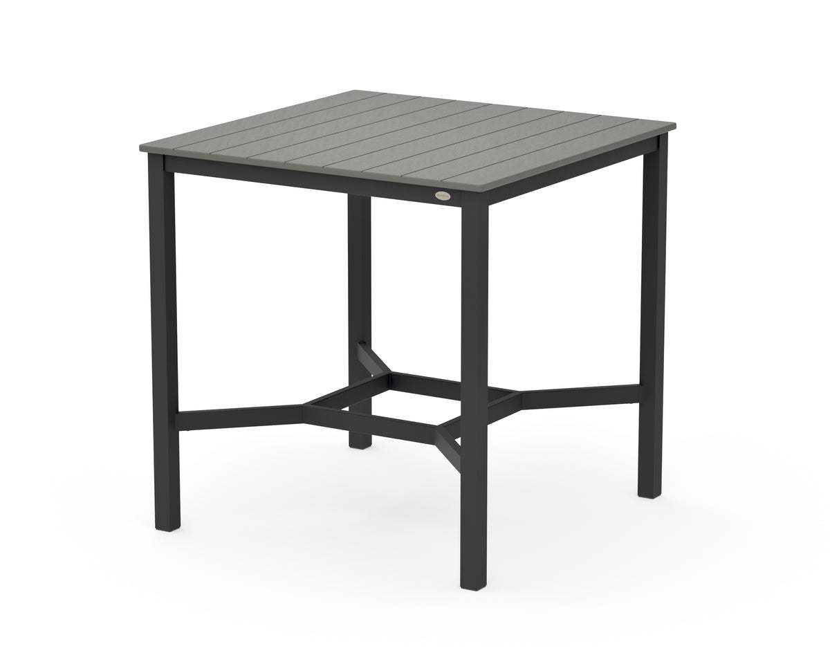 POLYWOOD Main Street 42 x 42 Bar Table in Black / Slate Grey
