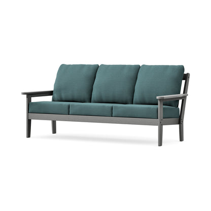POLYWOOD Cottage Deep Seating Sofa in Slate Grey / Ocean Teal