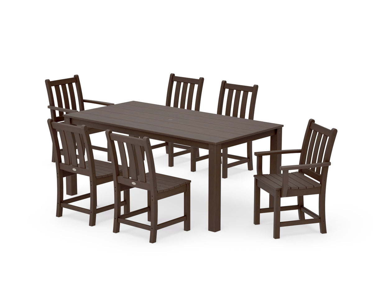 POLYWOOD Traditional Garden 7-Piece Parsons Dining Set in Kona