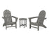POLYWOOD Vineyard 3-Piece Adirondack Set in Slate Grey
