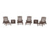 POLYWOOD Chinoiserie 6-Piece Chaise Set in Mahogany