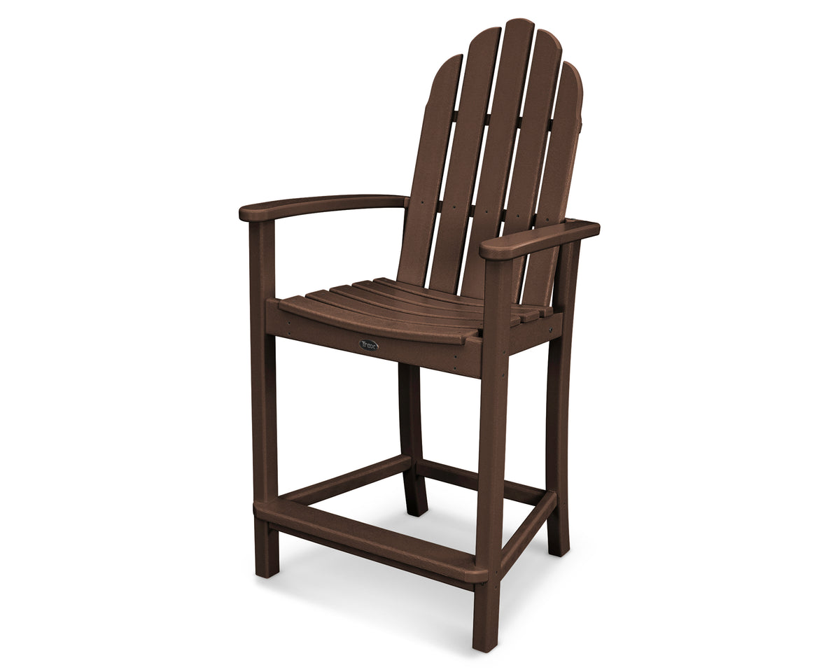 POLYWOOD Classic Adirondack Counter Chair in Mahogany