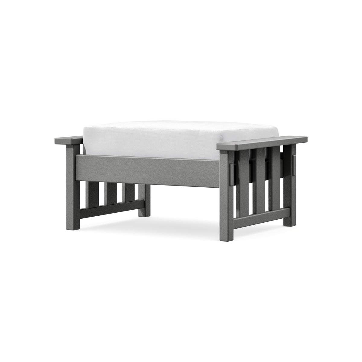 POLYWOOD Acadia Deep Seating Ottoman in Slate Grey / Natural