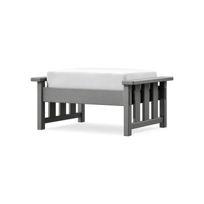 POLYWOOD Acadia Deep Seating Ottoman in Slate Grey / Natural