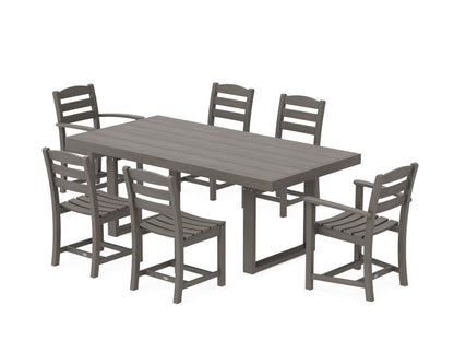 POLYWOOD La Casa Café 7-Piece Dining Set - 39" x 78" Table in Driftwood