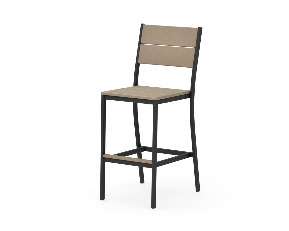 POLYWOOD Main Street Bar Side Chair in Black / Vintage Sahara