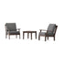 POLYWOOD Braxton 3-Piece Deep Seating Set in Mahogany