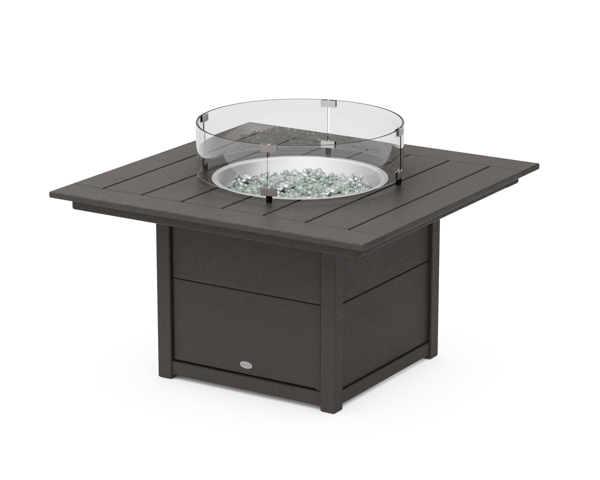 POLYWOOD Square 42" Fire Pit Table in Vintage Coffee