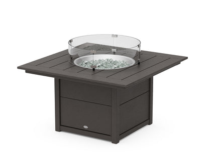POLYWOOD Square 42" Fire Pit Table in Vintage Coffee