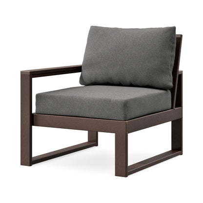 POLYWOOD EDGE Modular Left Arm Chair in Mahogany / Ash Charcoal