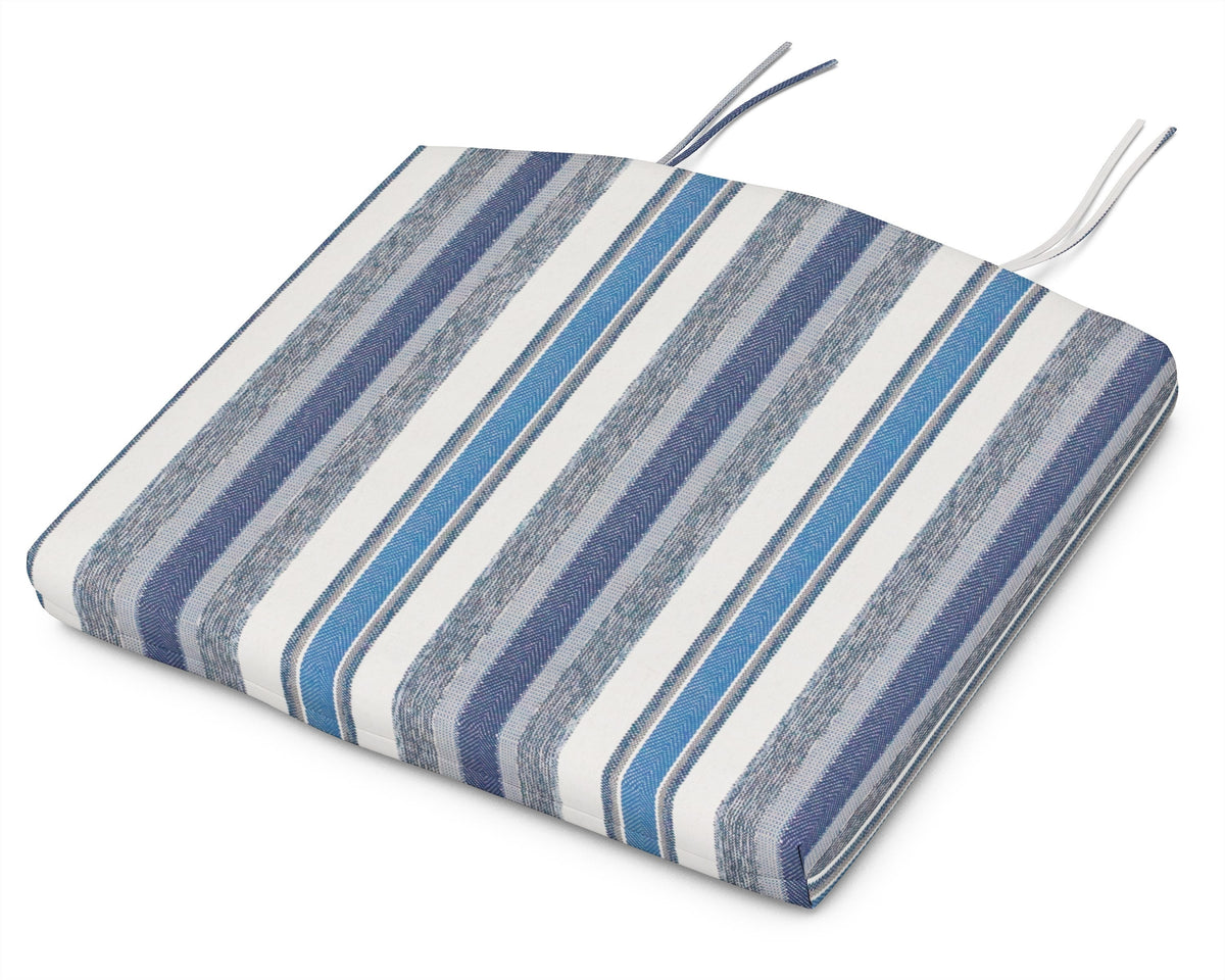 POLYWOOD Standard Seat Cushion 18.5"D x 24"W x 2.5"H in Hamptons Stripe