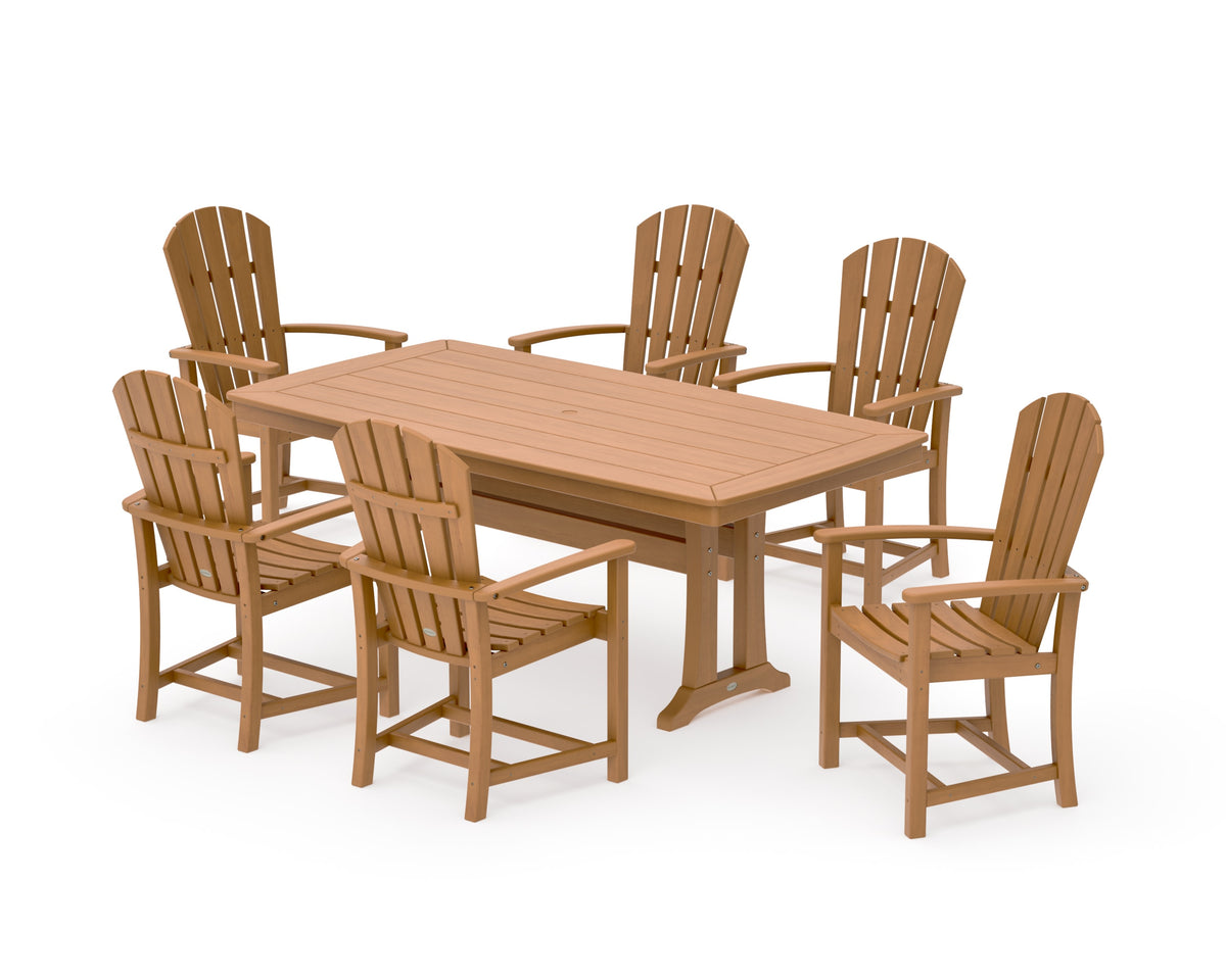 POLYWOOD Palm Coast 7-Piece Dining Set with Trestle Legs in Natural