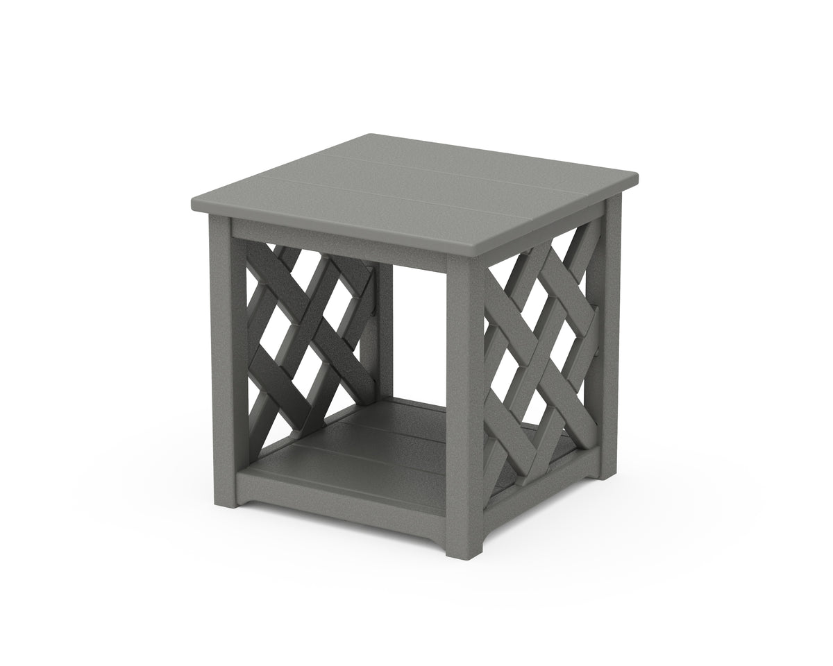 POLYWOOD Wovendale Accent Table in Slate Grey