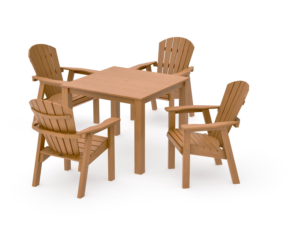 POLYWOOD Seashell Coast 5-Piece Parsons Dining Set in Natural