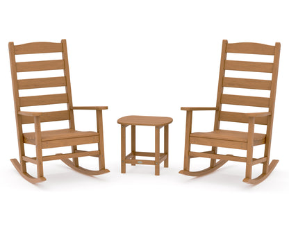 POLYWOOD Shaker 3-Piece Porch Rocking Chair Set in Natural