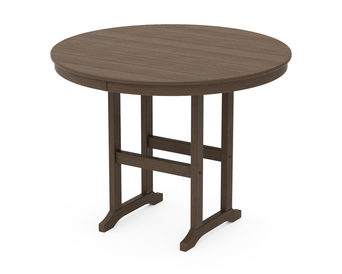 POLYWOOD 48" Round Farmhouse Counter Table in Kona