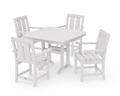POLYWOOD Mission 5-Piece Dining Set with Trestle Legs in Vintage White