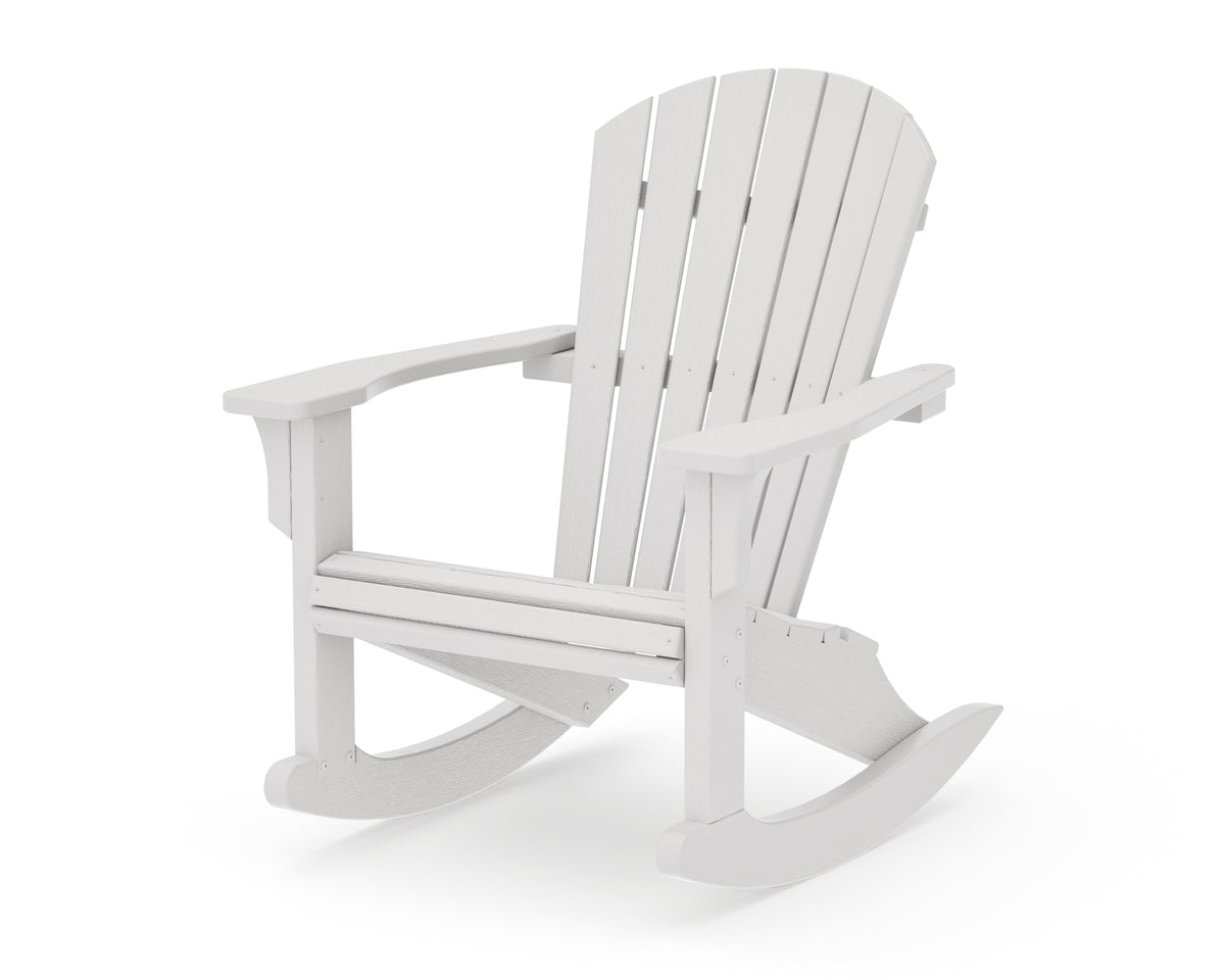POLYWOOD Seashell Rocking Chair in Vintage White