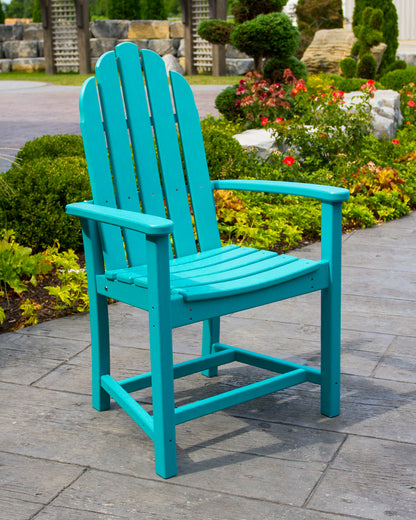 POLYWOOD Classic Adirondack Dining Chair in Aruba in an outdoor setting