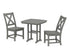 POLYWOOD Braxton Side Chair 3-Piece Dining Set in Slate Grey