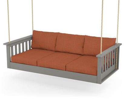 POLYWOOD Vineyard Daybed Swing in Slate Grey / Play Adobe