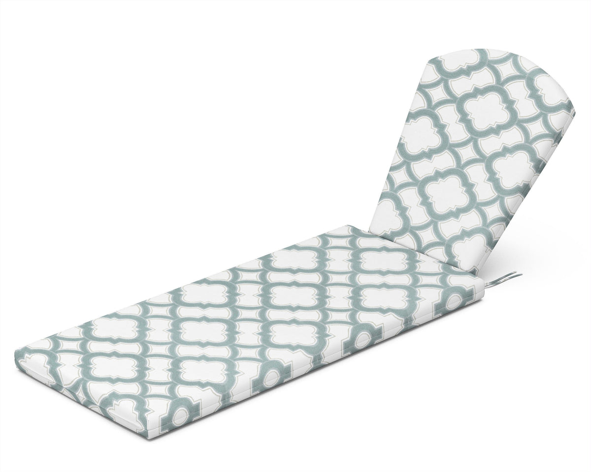 POLYWOOD Chaise Cushion in Trellis Glacier Spa