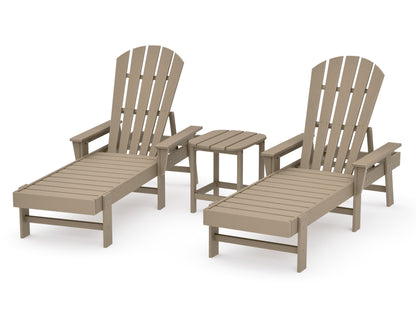 POLYWOOD South Beach Chaise 3-Piece Set in Vintage Sahara