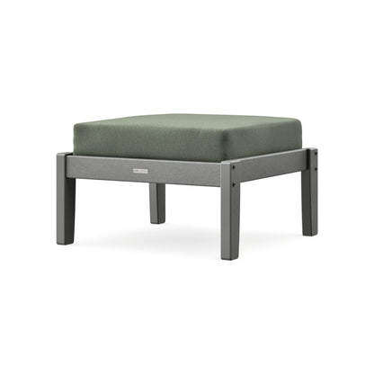 POLYWOOD Chinoiserie Deep Seating Ottoman in Slate Grey / Cast Sage