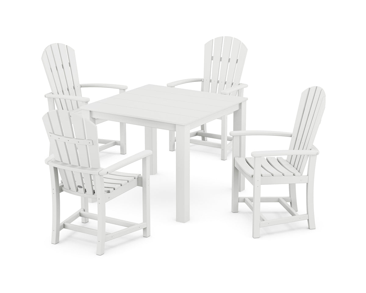 POLYWOOD Palm Coast 5-Piece Parsons Dining Set in White