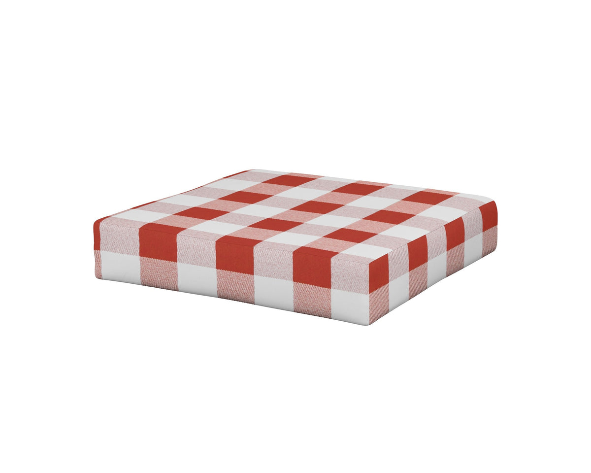 POLYWOOD Prescott Ottoman Cushion in Buffalo Plaid Crimson