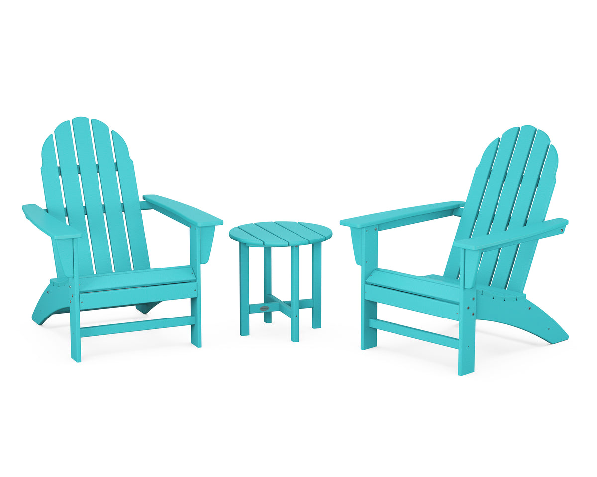 POLYWOOD Vineyard 3-Piece Adirondack Set in Aruba