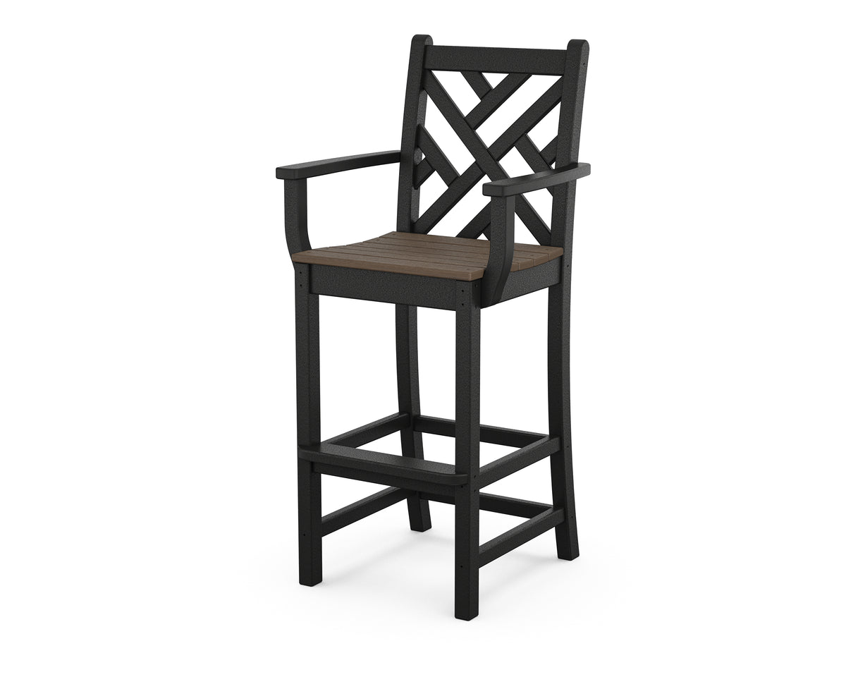 POLYWOOD Chippendale Bar Arm Chair in Black / Kona