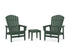 POLYWOOD 3-Piece Nautical Grand Upright Adirondack Set in Green
